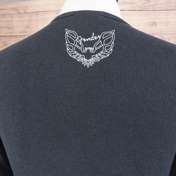 VINTAGE FENDER GUITARS BY DA VINCI USA MADE LONG SLEEVE WAFFLE KNIT TSHIRT SZ M - Picture 5 of 7